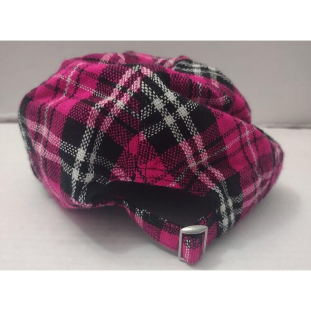 Disney Parks Women's Cap Plaid Pink Newsboy Hat Embellished Mickey Head - Picture 3 of 7